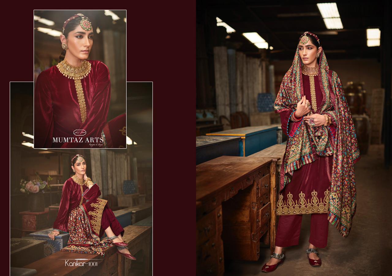 Mumtaz Kanikar Velvet 2 Pashmina Heavy Festive Wear Embroidered Latest Collection